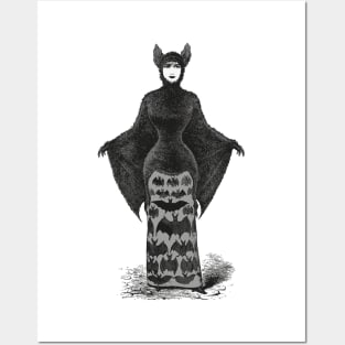 Victorian Bat Woman | Victorian Halloween Costume | Victorian Bat Costume | Posters and Art